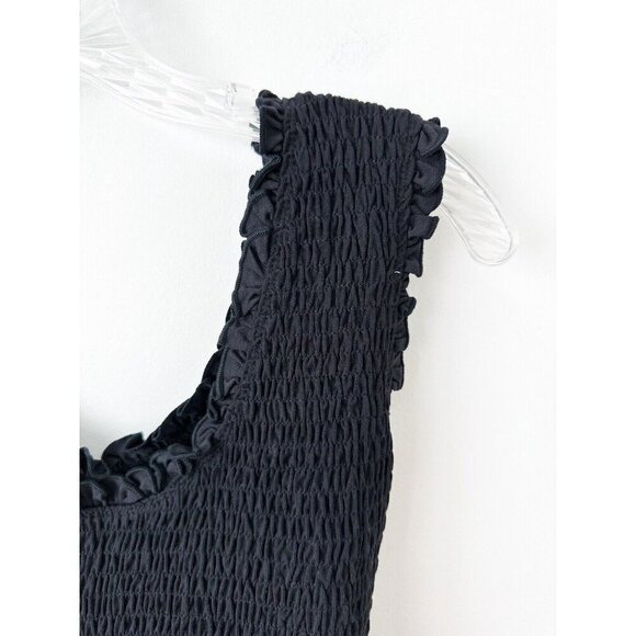 NWT Anthropologie Ruched Skirt Set L $128 Black Crop Top 2 Piece - Picture 5 of 10